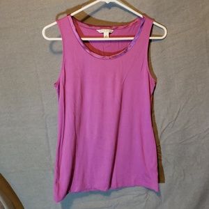 Lilac Tank with Shiny Neck Line